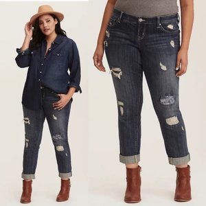 Torrid Premium Distressed Boyfriend Bandana Jeans 18R